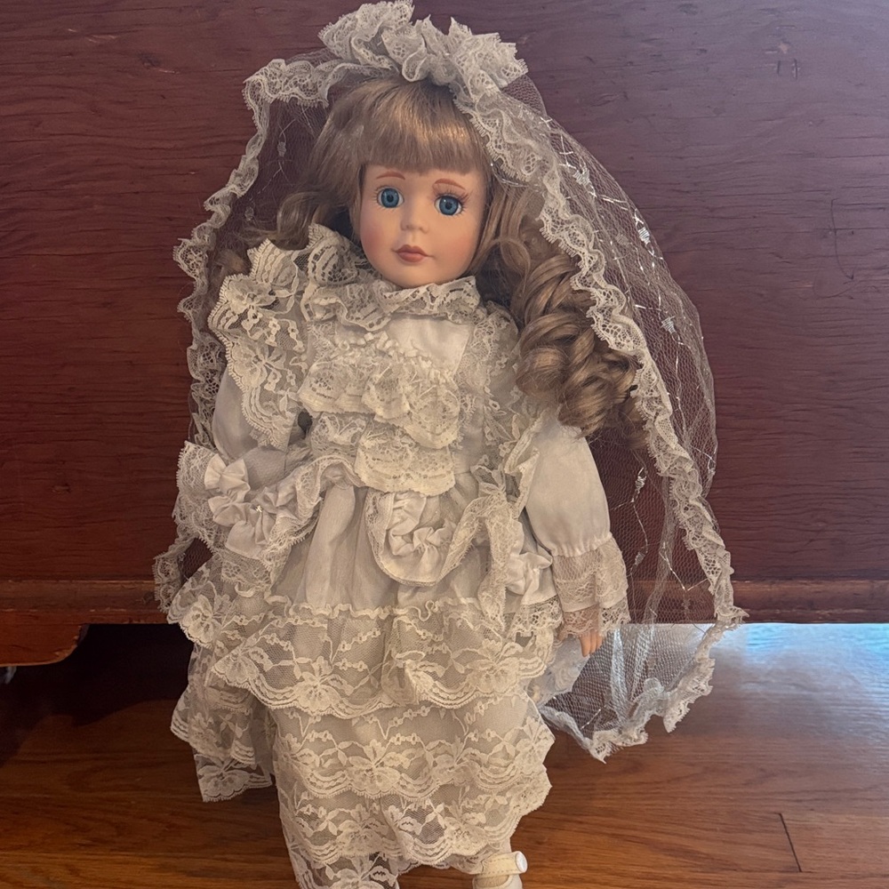 Elegant Lace Doll with Blonde Hair